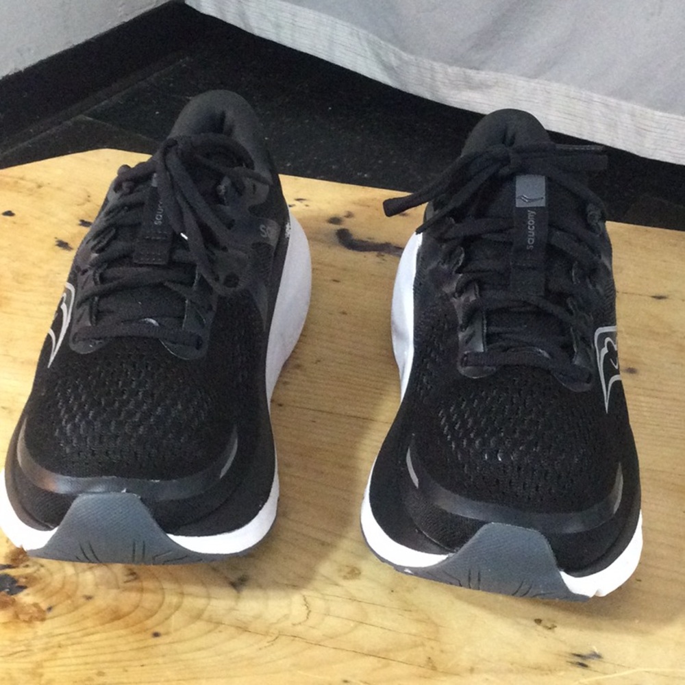 Black Athletic Running Sneakers with White Midsole